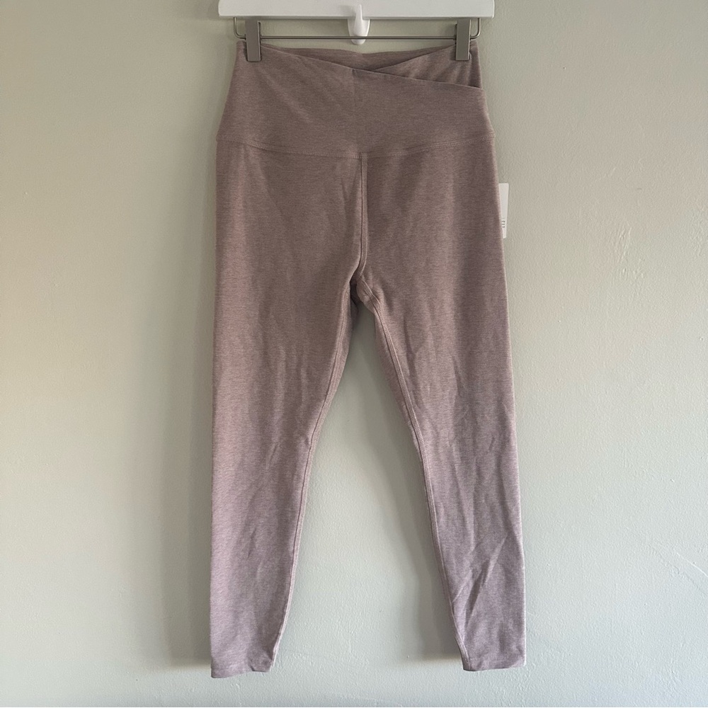 Beyond Yoga Spacedye High Waisted Crossover Leggings L Chai Pink Stretch